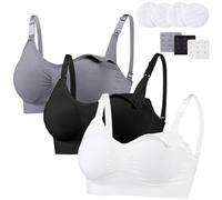 Bysion 3 Pack Women’s Nursing Bra Wireless Seamless Maternity Bra Breastfeeding Bras Bralette Camisole Tops Sleeping Bras with Removable Pads