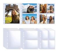 BYSLBTY 30 Pack 1/2/4 Pocket Card Sleeves for 6/3 Ring A5 Binder, Ultra-Clear Double Sided, Top Loading, Clear Plastic Sleeves for Trading Card, Photocard and Postcards