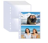 BYSLBTY 30 Pack 3.5x5 Card Sleeves Binder Sheets, 6/3 Ring A5 Binder Inserts, Ultra-Clear Double Sided 2 Pocket, Top Loading, for Trading Card, Photocard and Index Card