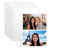 BYSLBTY 30 Pack 3.5x5 Card Sleeves Binder Sheets, 6 Ring A5 Binder Inserts, Ultra-Clear Double Sided 2 Pocket, Top Loading, for Trading Card, Photocard and Index Card