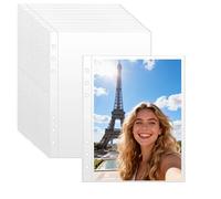 BYSLBTY 30 Pack 5x7 Card Sleeves Binder Sheets, 6 Ring A5 Binder Inserts, Ultra-Clear Double Sided 1 Pocket, Top Loading, Clear Plastic Sleeves for Photocard