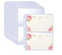 BYSLBTY 50 Pack 4x6 Recipe Card Protectors for 6 or 3 Ring 8.5x9.5 Mini Binders, Double-Sided Top-Loading Pockets, 4x6 Photo Sleeves, Recipe Binder Refill Pages