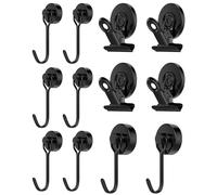 BYSMAH 12pcs Heavy Duty Magnetic Hooks & Clips for Cruise Cabins, Black