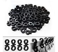 BYSMAH 50 Pack Gutter Hooks for Outdoor Lights, Heavy Duty Christmas Light Clips,Weatherproof S-Clips for Hanging String, Icicle & Curtain Fairy Lights (Black)