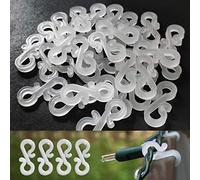 BYSMAH 60 Pack Gutter Hooks for Outdoor Lights, Heavy Duty Christmas Light Clips, Weatherproof & Reusable S-Clips for Hanging String, Icicle & Curtain Fairy Lights (White)
