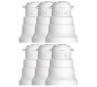 BYSMAH B22 to E27 Adapter, 6 Pack Bayonet to Screw Bulb Adaptor Fitting for Ceiling Fan Light Bulb，BC to ES Lamp Base Socket Converter for LED and Incandescent and CFL Bulbs