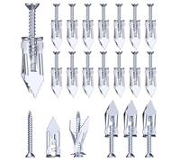 BYSMAH Plasterboard Fixings, 160Pcs Self Drilling Anchor Screws,Heavy Duty Drywall Anchors with Screws Metal Wall Plug Expansion Fixings Blue Zinc(80 Anchors + 80 Screws)