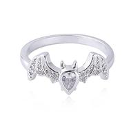 Bysonglezai Rings Women Ring Men Gift Creative Design Personality Zircon Bat Ring For Men And Women Hip-Hop Trend Punk Style Ring Zircon Bat Animal Ring 7