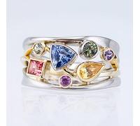 Bysonglezai Rings Women Ring Men Gift Popular Colorful Cubic Zirconia Delicate Women Ring Geometric Dancing Party Rings 10 Ajz1493Xs