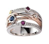 Bysonglezai Rings Women Ring Men Gift Popular Colorful Cubic Zirconia Delicate Women Ring Geometric Dancing Party Rings 8 Ajz148Xs