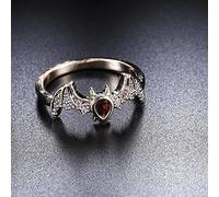 Bysonglezai Zircon Bat Ring - Unisex, Black, Classic Luxury, Retro Style, Cubic Zirconia, One Size, Pave Setting, Gift