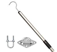 Bytcew Attic Pull Down Hook System Kit, Heavy Duty Ladder Door Stairs Puller Rod Pole Replacement for Ropes Cord String with 2 Handles