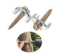 Bytcew Fencing Fasteners Post Screw with Wire Fixer, 100 Pcs Fence Staple Nails for Wire Mesh and Woven Fencing, Quickly Install in Wood with Power Drill …