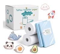 ByteCintia 82-Piece Tattoo Printer Refill Kit, 80 Sheets Premium Transfer Paper & 2 Thermal Paper Rolls, 100% Compatible with ByteCintia C2 Smart Tattoo Stencil Machines, Mess-Free Arts Supplies