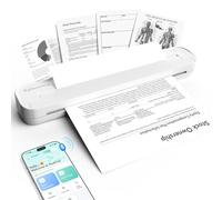 ByteCintia Portable Thermal Printer A4, Bluetooth Inkless Mobile Printer Compatible with iOS Android PC, Lightweight Travel Printer for WFH Field Work & Tattoo Stencils, Supports A4 B5 Letter (White)