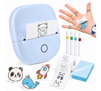 ByteCintia Temporary Tattoo Maker for Kids, Inkless Thermal Printer with AI Design App & Photo-to-Art, Mess-Free DIY Arts & Crafts Kit with Markers, Children's Gifts for Ages 5-12 (Blue)