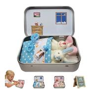 ByteCraft Little Pocket Bunny in Tin Box, Mini Bunny Hugs in Box, Easter Basket Stuffer, DIY Pet Bunnies Adoption, Cute Rabbit Ornaments Easter Gift for Kids