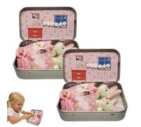 ByteCraft Little Pocket Bunny in Tin Box, Mini Bunny Hugs in Box, Easter Basket Stuffer, DIY Pet Bunnies Adoption, Cute Rabbit Ornaments Easter Gift for Kids