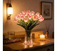 ByteCraft Radiant Romantic Tulip Light, 15 PCS Twinkling Tulips Led Night Light that Never Fade, Flower Shaped Ambient Night Lamp for Bedroom Bedside Decor, Gift for Mother's Day