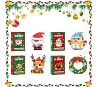 ByteCraft Santa Claus Building Blocks Set, 4 Pack Christmas Theme Building Blocks Ornaments with 177 PCS Christmas Micro Bricks, New Year Xmas Gifts for Kids for Boys & Girls and Adults (4PCS - C)