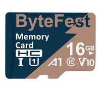 ByteFest 16GB MicroSD Card with Adapter, UHS-I U1 High Speed TF Card A1 C10 V10, FHD Video, 80MB/s, Micro SDHC Flash Memory Card for MP3 MP4 Player/Camera/Android Phones/Tablets/Dash Cams