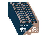 ByteFest 20 Pack 32GB Micro SD Card with 20 SD Adapter, UHS-I U1 High Speed TF Card,A1 C10 V10 FHD Video, 80MB/s, MicroSDHC Flash Memory Card for MP3 Player/Kids Camera/Phones/Tablets/Dash Cams