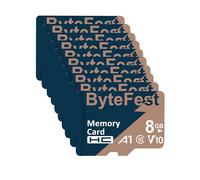 ByteFest 20 Pack Micro SD Card 8GB Class 10 with 20 Adapter, MicroSDHC A1 C10 V10, TF Memory Card for MP3 MP4 Player E-Reader Streaming Media Player GPS Navigator Phone Tablet