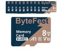 ByteFest 30 Pack Micro SD Card 8GB Class 10 with 30 Adapter, MicroSDHC A1 C10 V10, TF Memory Card for MP3 MP4 Player E-Reader Streaming Media Player GPS Navigator Phone Tablet