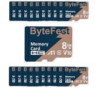ByteFest 50 Pack Micro SD Card 8GB Class 10 with 50 Adapter, MicroSDHC A1 C10 V10, TF Memory Card for MP3 MP4 Player E-Reader Streaming Media Player GPS Navigator Phone Tablet