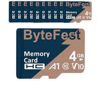 ByteFest Micro SD Card 4GB 30Pack Class 10 with 30 SD Adapter, TF Memory Card for MP3 MP4 Player, E-Reader, Streaming Media Player, GPS Navigator, Dash Cam, Phone, Tablet (MicroSDHC A1 C10 V10)