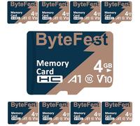 ByteFest Micro SD Card 4GB 50Pack Class 10 with 50 SD Adapter, TF Memory Card for MP3 MP4 Player, E-Reader, Streaming Media Player, GPS Navigator, Dash Cam, Phone, Tablet (MicroSDHC A1 C10 V10)