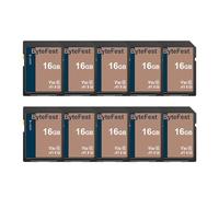 ByteFest SD Card 16GB(10 Pack) UHS-I Flash Memory Card - Class 10, U3, V30, High Speed Full HD Video SD Cards for Cameras