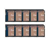 ByteFest SD Card 2GB Flash Memory Card (10 Pack) - Class 10, U1, V10, SD Cards for Cameras