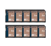 ByteFest SD Card 2GB SDHC Flash Memory Card (10 Pack) - Class 10, U1, V10, SD Cards for Cameras
