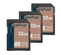 ByteFest SD Card 32GB SDHC UHS-I Memory Card (3 Pack) - Class 10, U3, V30, Full HD Video SD Cards