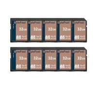 ByteFest SD Card 32GB UHS-I SDHC Flash Memory Card (10 Pack)- Class 10, U3, V30, Full HD Video SD Cards for Cameras