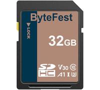 ByteFest SD Card 32GB UHS-I SDHC Flash Memory Card - Class 10, U3, V30, Full HD SD Cards for Cameras