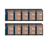 ByteFest SD Card 4GB SDHC Flash Memory Card (10 Pack) - Class 10, U1, V10, HD Video SD Cards for Cameras