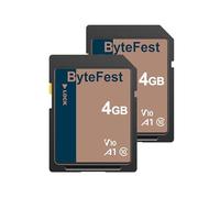 ByteFest SD Card 4GB Flash Memory Card (2 Pack) - Class 10, U1, V10, HD Video SD Cards for Cameras
