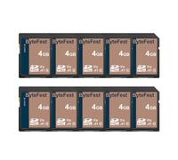 ByteFest SD Card 4GB SDHC Flash Memory Card (10 Pack) - Class 10, U1, V10, HD Video SD Cards for Cameras