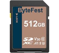 ByteFest SD Card 512GB UHS-I SDXC Memory Card - C10, U3, V30, 4K UHD, Full HD Video SD Cards for Cameras