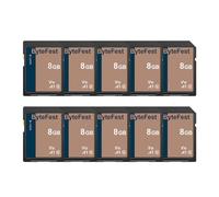 ByteFest SD Card 8GB Flash Memory Card(10 Pack) - Class 10, U1, V10, High Speed Full HD Video SD Cards for Cameras