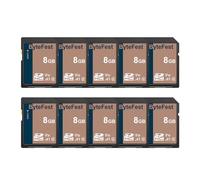 ByteFest SD Card 8GB SDHC Flash Memory Card(10 Pack) - Class 10, U1, V10, High Speed Full HD Video SD Cards for Cameras