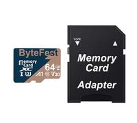 ByteFest TF Card 64GB with Adapter，Class 10 UHS-I U3 A1 C10 V30 High Speed，4K UHD Video, Flash Memory Card for Camera/Monitor/Gaming Console/Drone/Dash Cam/Android Phone/Tablet