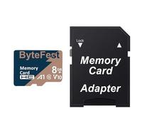 ByteFest TF Card 8GB with Adapter，Class 10 UHS-I U1 A1 C10 V10 High Speed，FHD Video, Flash Memory Card for Camera/Monitor/Gaming Console/Drone/Dash Cam/Android Phone/Tablet