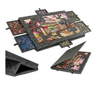 ByteRunning Jigsaw Puzzle Board,Tilting Jigsaw Puzzle Board,Foldable Non-Slip Felt Puzzle Board,Lightweight Portable Puzzle Table,with Drawers & Cover,For Organizing And Storing Puzzle Pieces