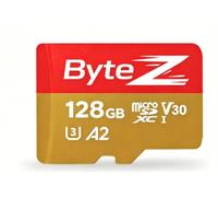 ByteZ 128GB Micro SD Card Class10 Memory Card, Data Card for Camera, Smart Phone, CCTV, Drone, Game, U3 A2 SDXC Card & Adapter