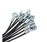 Bytiyar 1/8"(3mm) Wire Diam Galvanized Steel Cable Eyelets Ended Short Rope Lanyard Safety Tether Chain Lock with Vinyl Coated Cover, 10 Pcs Black 6"/15cm Length