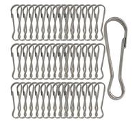 Bytiyar 60 pcs Stainless Steel Small Spring Hooks 1.25inch/32mm Lanyard Clasp Zipper Snap Clips for Key Chain ID Card Badge Holders