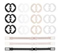 BYTLEOUTJ 12 Pcs Bra Strap Clips Conceal Straps Holders Bra Clips to Make Racerback Soft And Comfortable Elastic Fits All Cup Sizes (with shoulder strap)